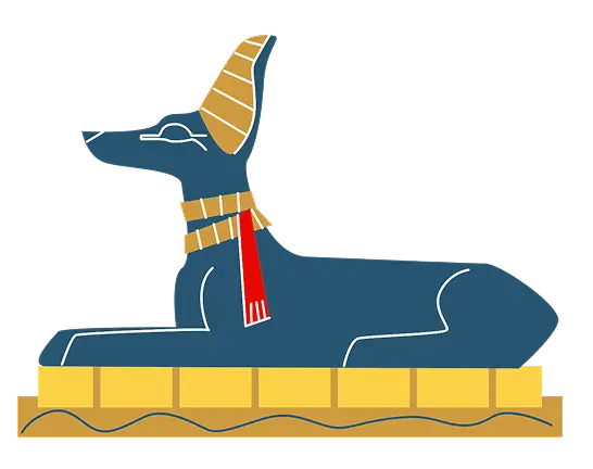 Egyptian Anubis statue illustration