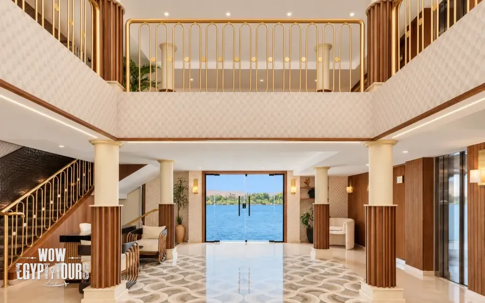 Reception and lobby area aboard Tulip Nile Cruise