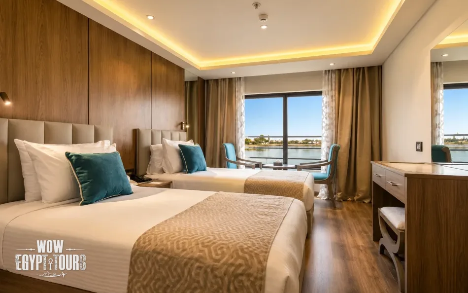 Twin cabin on Semiramis II Nile Cruise