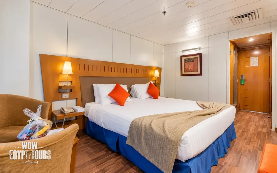 Interior view of a double cabin aboard Mojito Nile Cruise