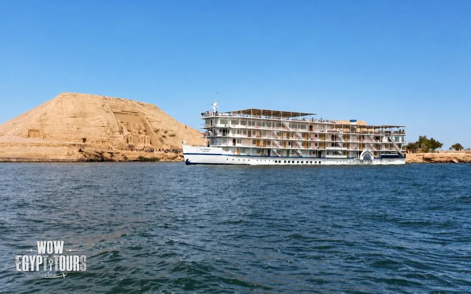 5-day 4-night Lake Nasser cruise sailing from Aswan to Abu Simbel in Egypt.