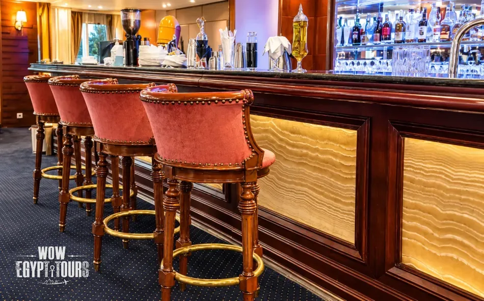 Bar area aboard Nile Quest Nile Cruise