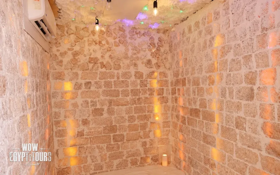 Salt room and wellness area aboard Gardenia Dahabiya Nile Cruise