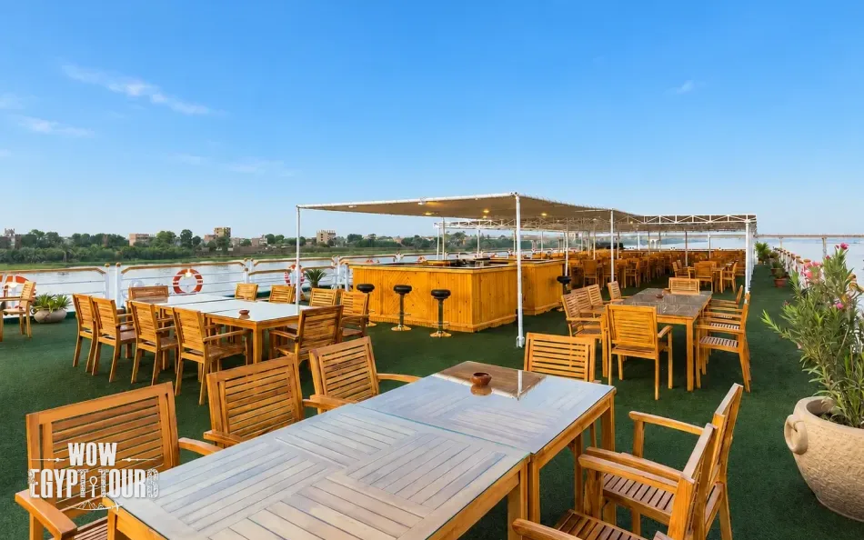 Sun deck lounge on Radamis II Nile Cruise