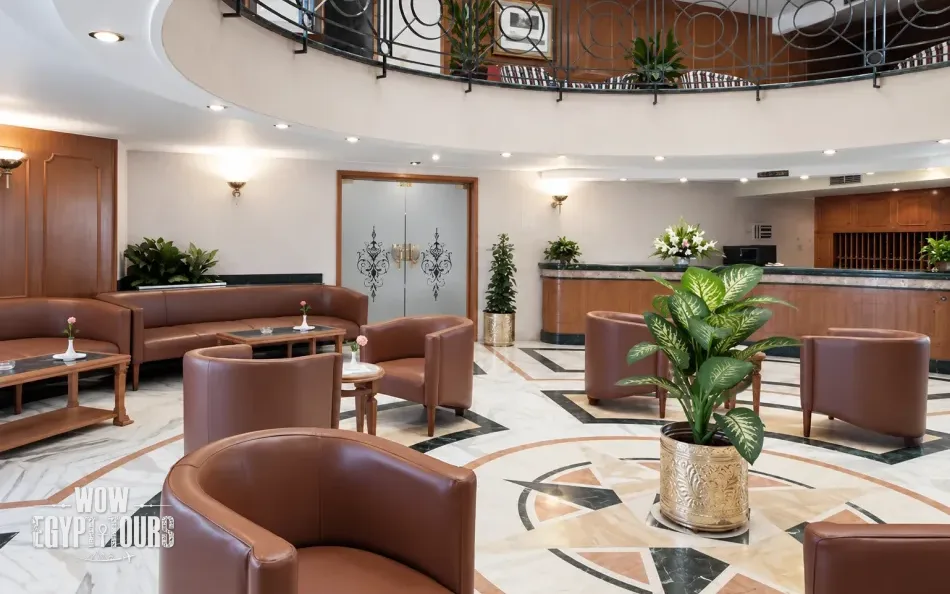 Reception and lobby area aboard Jaz Celebrity Nile Cruise
