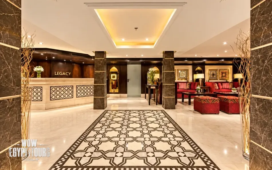 Reception and lobby area aboard Steigenberger Legacy Nile Cruise