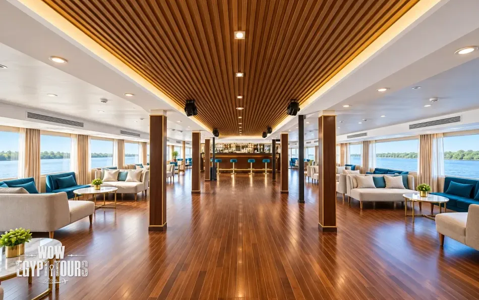 Main lounge area aboard Concerto II Nile Cruise