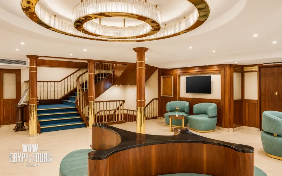 Reception and lobby area aboard Radamis I Nile Cruise