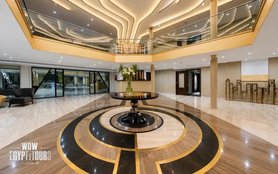 Reception and lobby area aboard Concerto II Nile Cruise