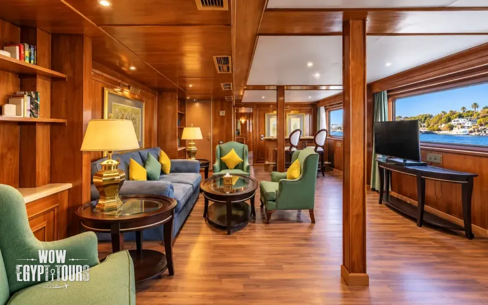 Spacious suite aboard Salacia Nile Cruise