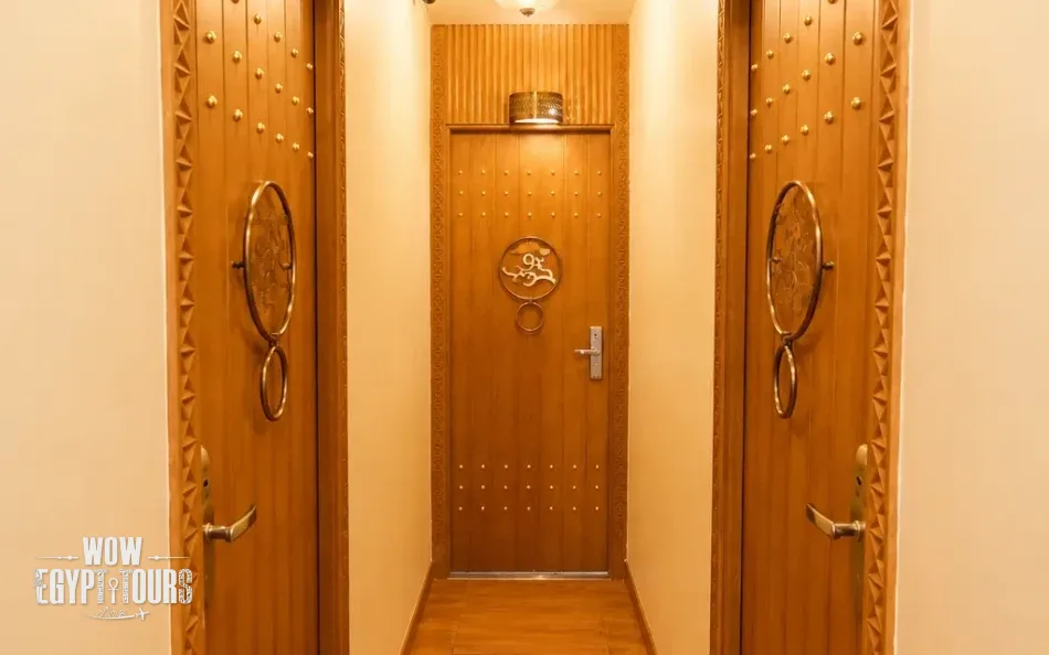 Interior corridor aboard Nayera Dahabiya Nile Cruise