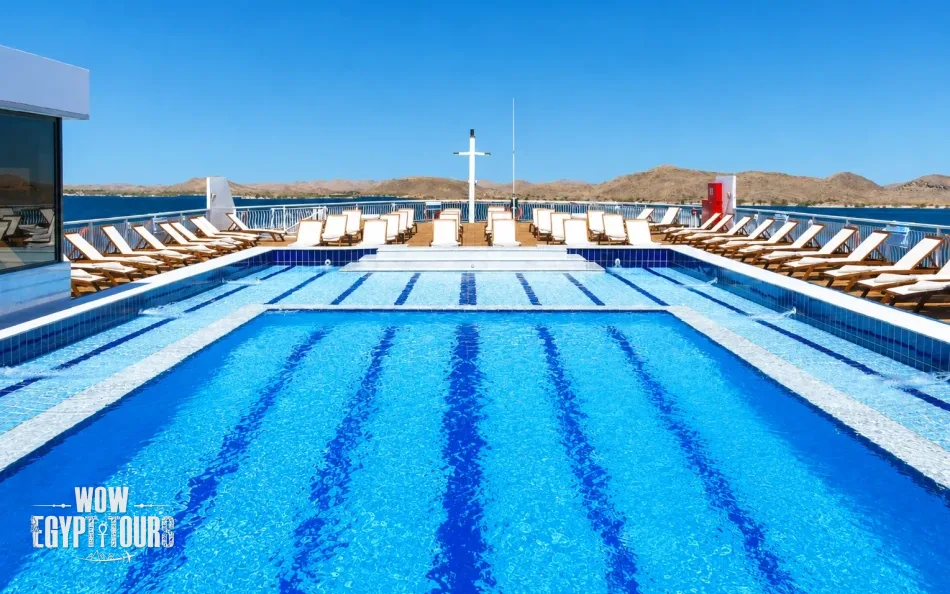 Swimming pool on Steigenberger Omar El Khayam Lake Nasser Cruise