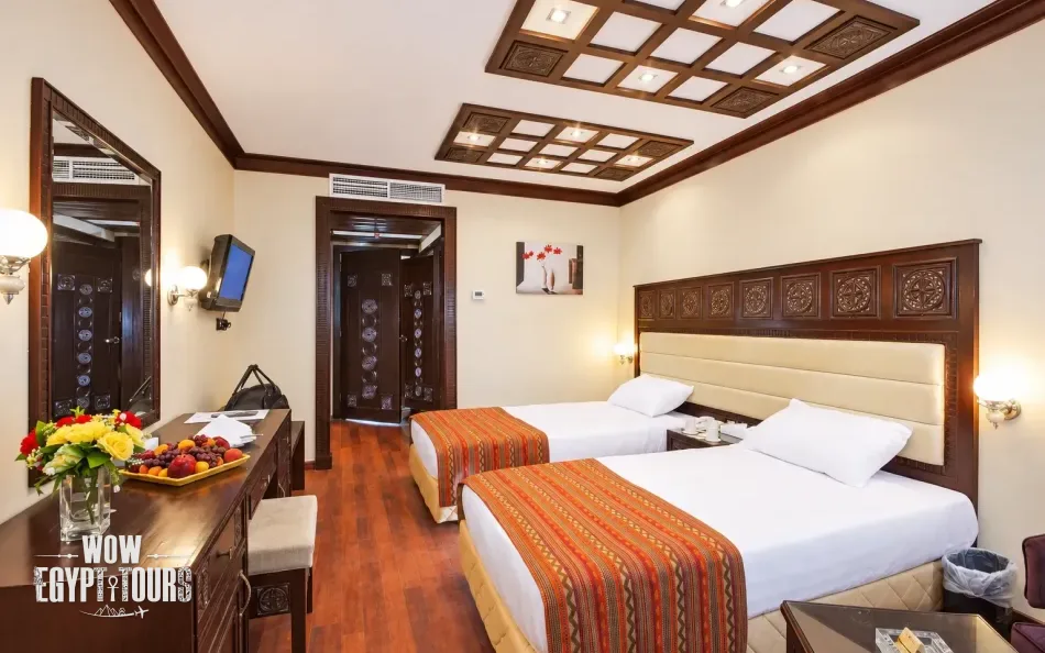Twin cabin with two separate beds aboard Sunrise African Dreams Lake Nasser Cruise