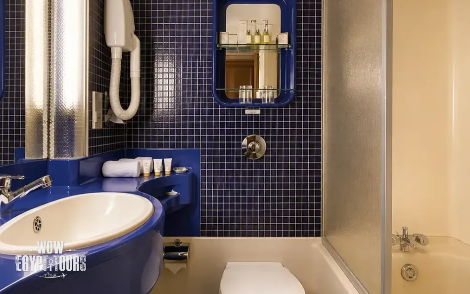 Private cabin bathroom aboard Nile Goddess Nile Cruise