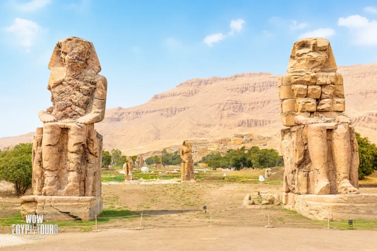 Colossi of Memnon in Luxor Egypt – Amenhotep III Statues on the West Bank of the Nile