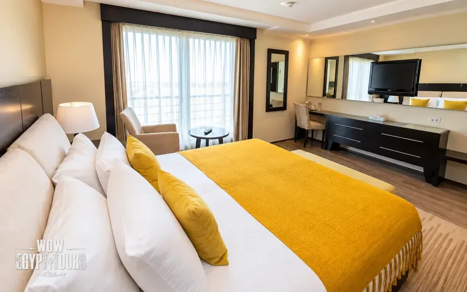 Interior view of a double cabin aboard Farida Nile Cruise