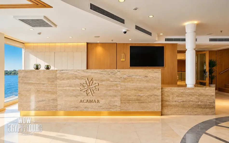 Reception area aboard Acamar Nile Cruise