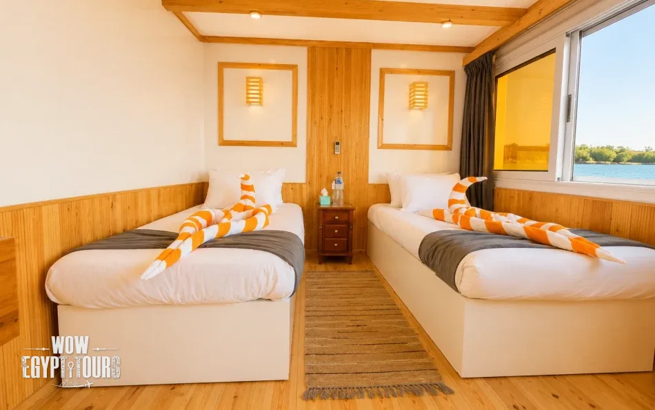 Twin cabin on Nile Dahabiya Nile River Cruise
