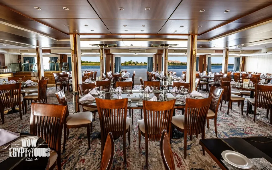 Restaurant and dining area aboard Renaissance Nile Cruise