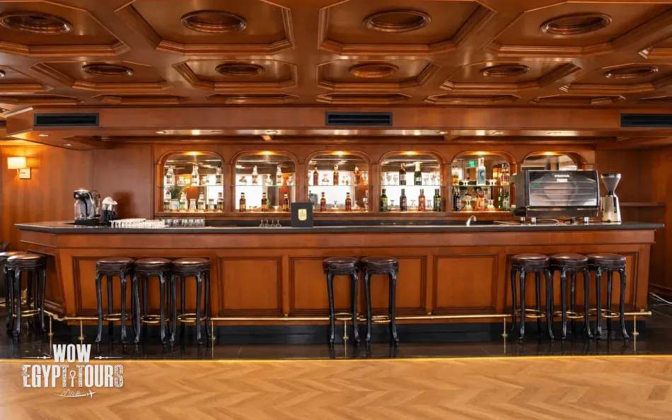 Bar area aboard Nile Plaza Nile Cruise