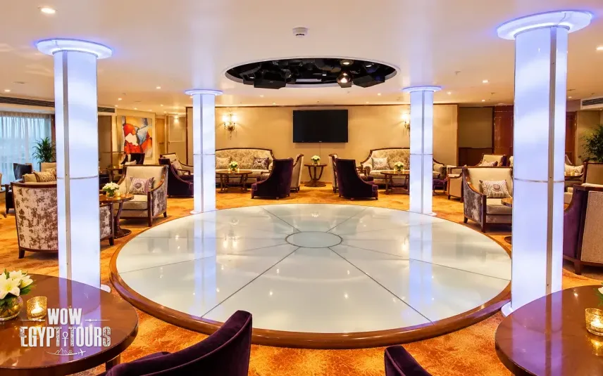 Dance floor and bar area aboard Al Hambra Nile Cruise
