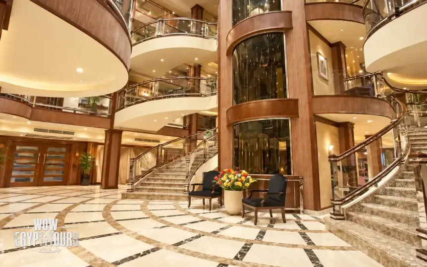 Main lobby area aboard Sunrise African Dreams Lake Nasser Cruise