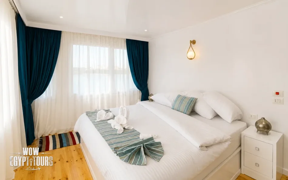 Suite accommodation aboard Turquoise Dahabiya Nile Cruise