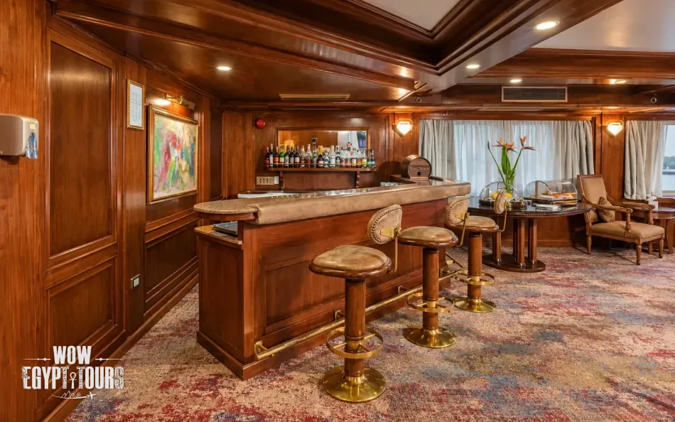 Bar area aboard Salacia Nile Cruise