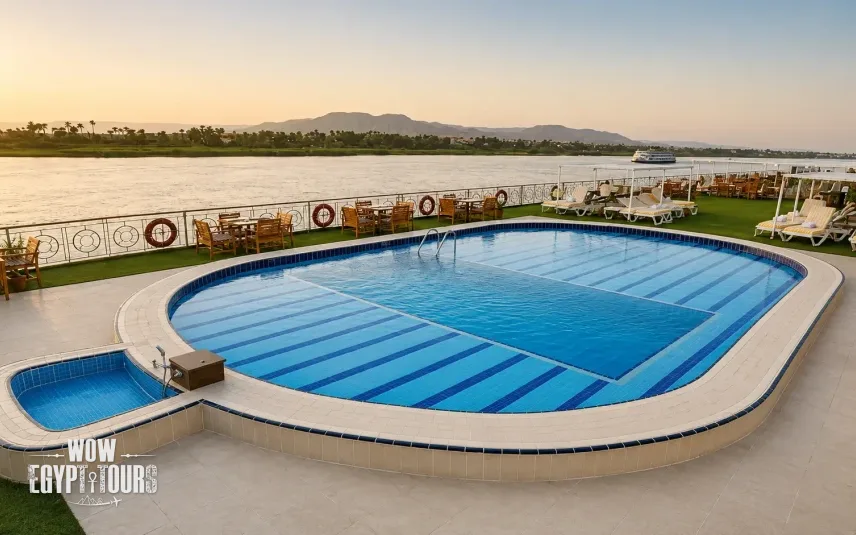 Swimming pool on Royal Esadora Nile Cruise