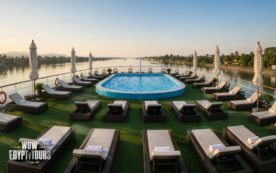 Sun deck pool on A Sara Nile Cruise