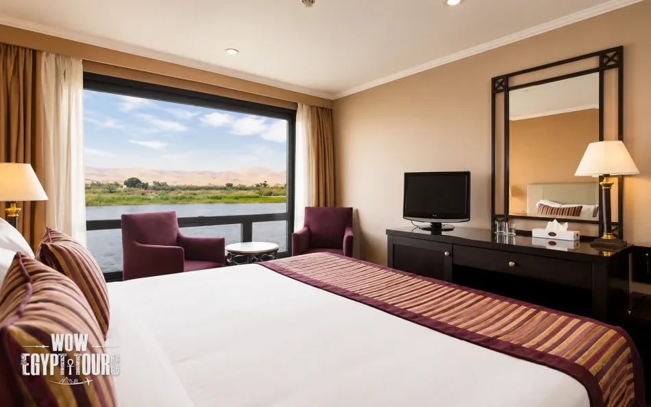 Twin cabin with two separate beds aboard Jaz Crown Prince Nile Cruise