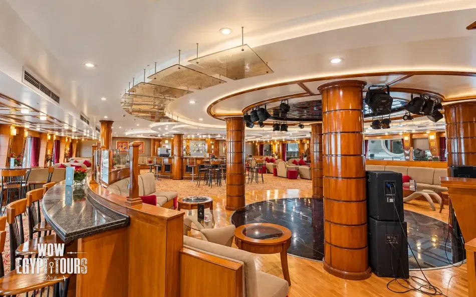 Bar area aboard Mojito Nile Cruise