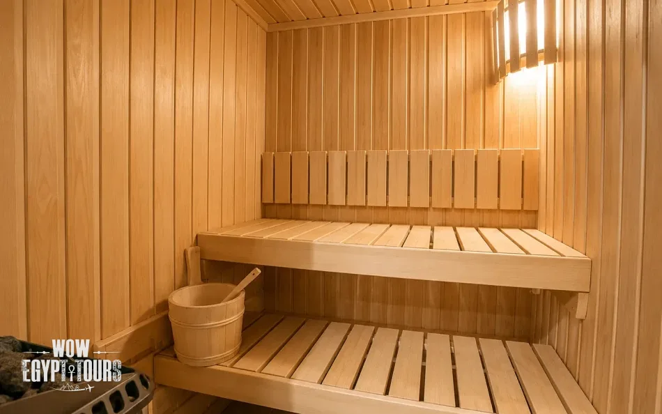 Wooden sauna aboard Nile Goddess Nile Cruise