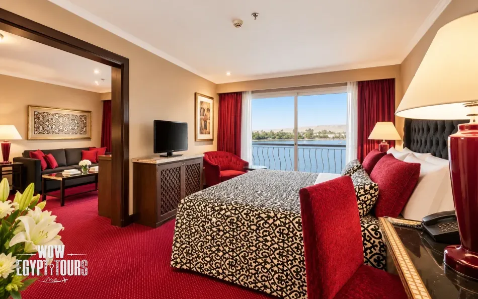 Spacious suite aboard Steigenberger Legacy Nile Cruise