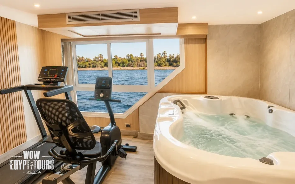 Jacuzzi aboard Renaissance Nile Cruise with Nile River view