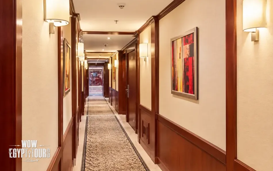 Interior cabin corridor aboard Amwaj Nile Cruise