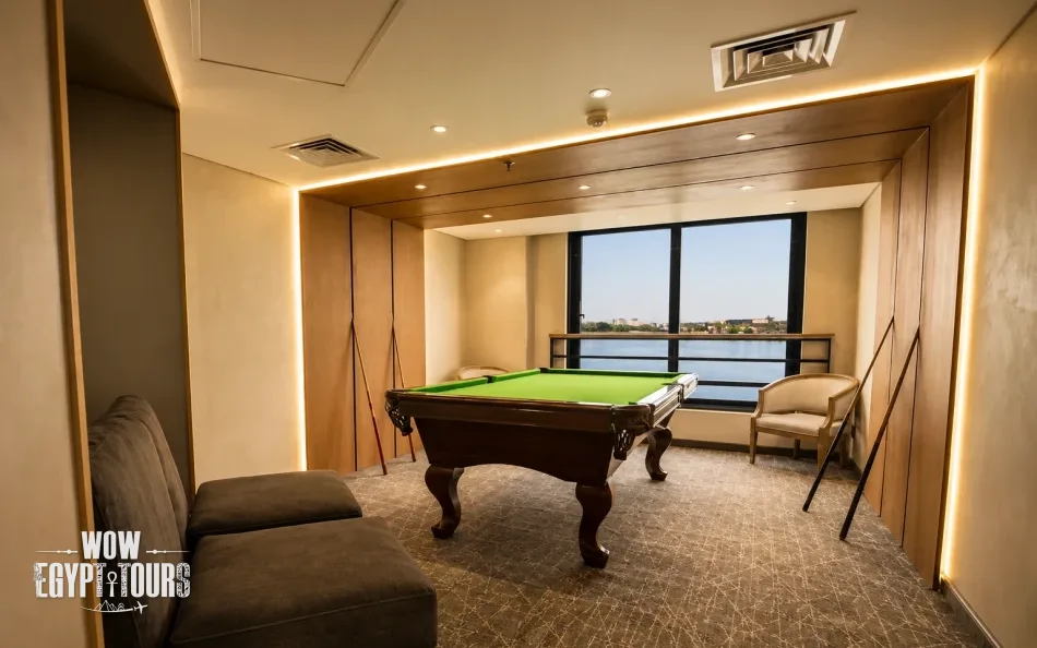 Billiards room on Semiramis II Nile Cruise