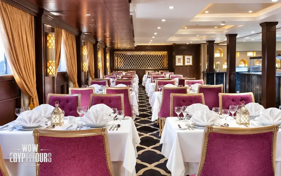 Restaurant and dining area aboard Steigenberger Minerva Nile Cruise