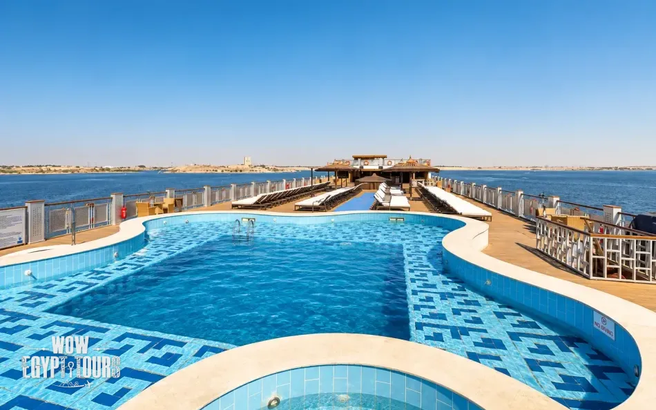 Outdoor swimming pool on Sunrise African Dreams Lake Nasser Cruise