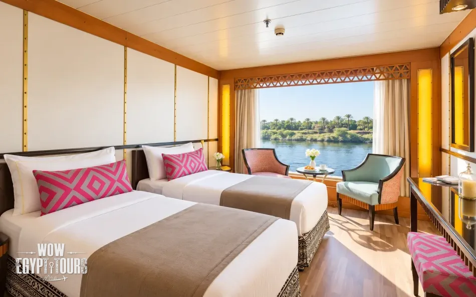 Twin cabin with two separate beds aboard Alyssa Nile Cruise