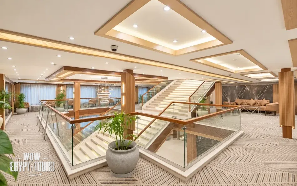 Atrium lobby area aboard Nile Capital Nile Cruise