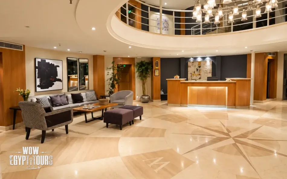 Reception and lobby area aboard Jamila Nile Cruise