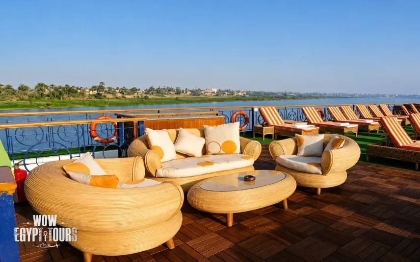 Sun deck lounge on Royal Esadora Nile Cruise