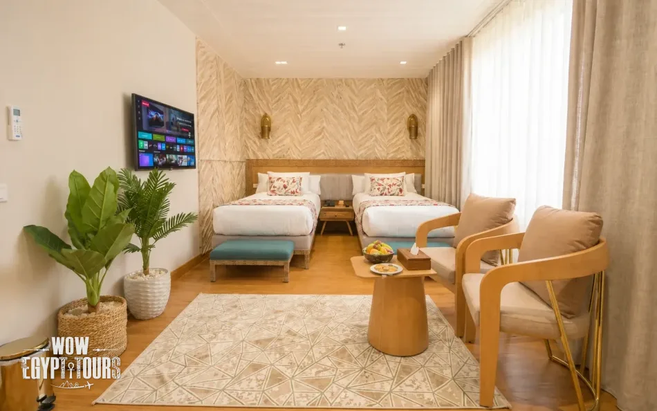 Twin suite Interior aboard Nayera Dahabiya Nile Cruise