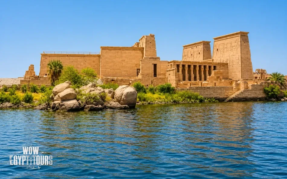 Philae Temple in Aswan visited during a 4-day 3-night Dahabiya Nile cruise.