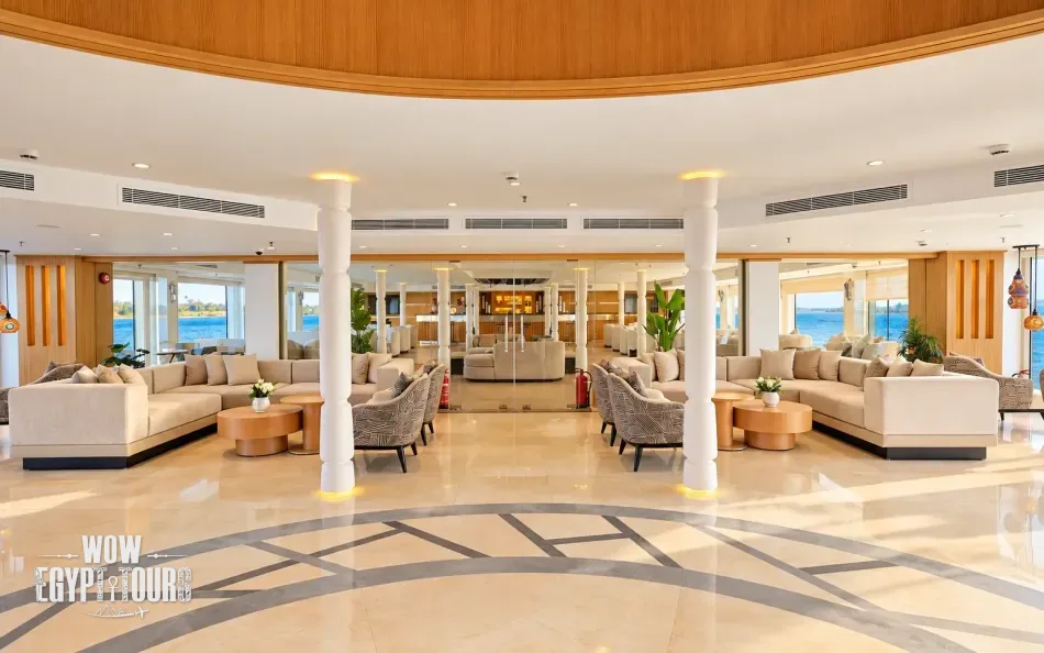 Main lobby area aboard Acamar Nile Cruise