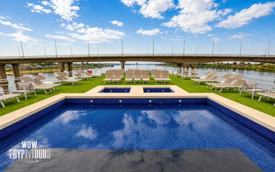 Swimming pool on Semiramis II Nile Cruise