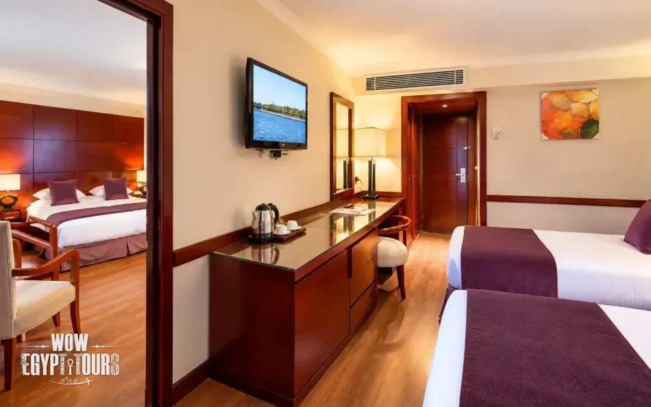 Spacious suite aboard Amwaj Nile Cruise
