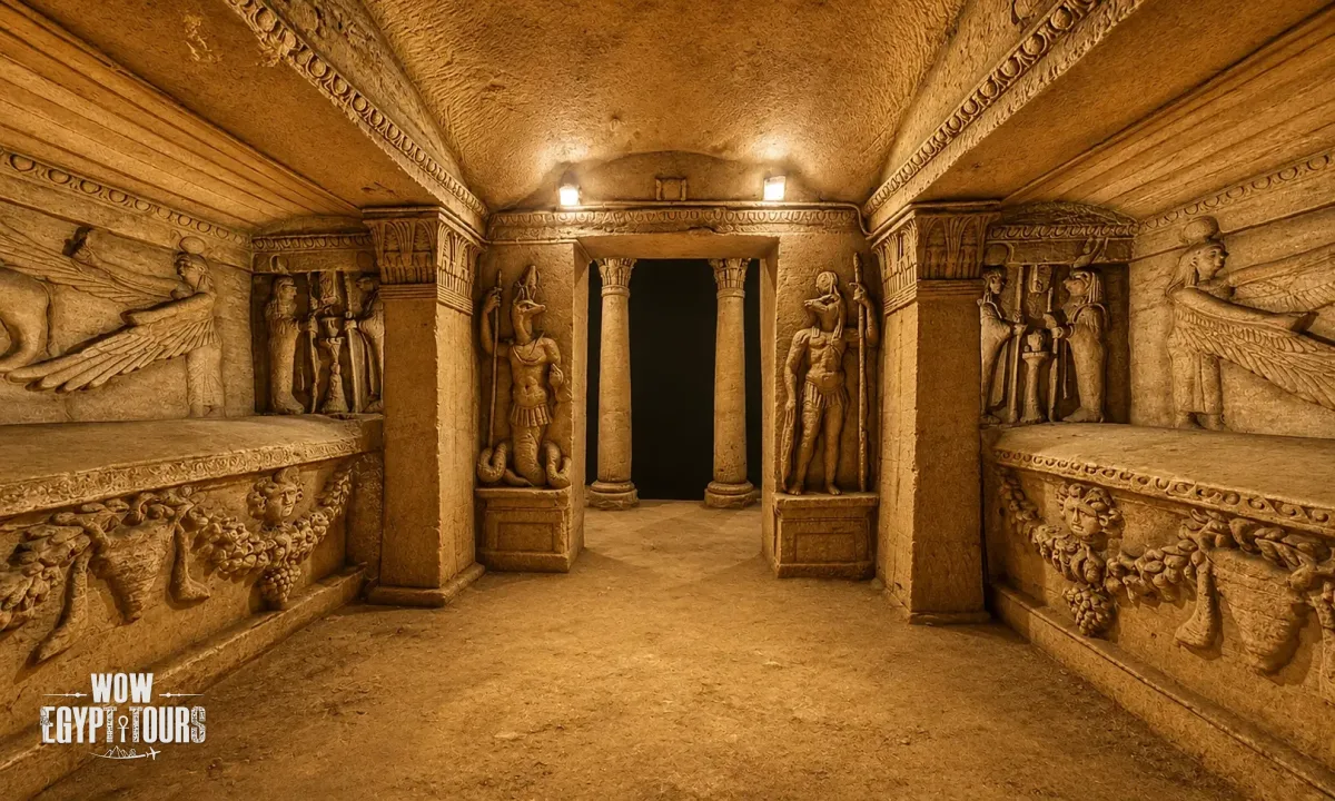 Catacombs of Kom El Shoqafa in Alexandria Egypt – Largest Greco-Roman Underground Tomb with Egyptian-Greek-Roman Art Fusion