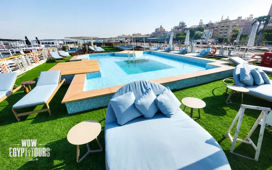 Outdoor sun deck aboard Concerto Plus Nile Cruise